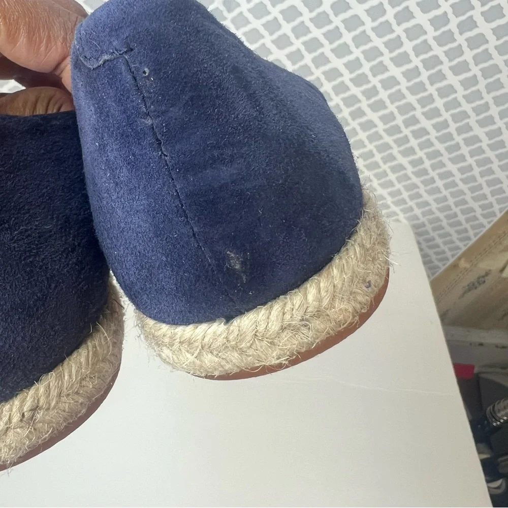 NWOB Gaimo Isbel Suede Espidrille Ballerina with Rose in Ultramarine Navy